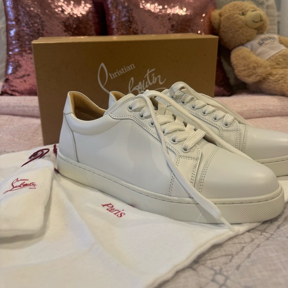 Christian Louboutin Vieira Sneakers Calf Leather Bianco Size 9